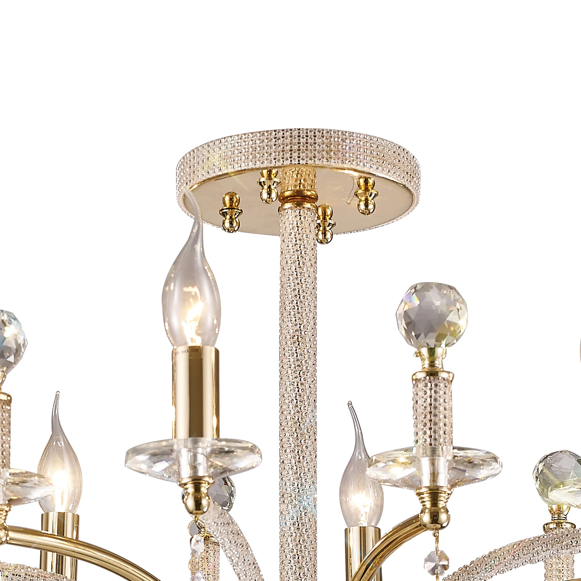 Fiore Crystal Pendant 6 Light French Gold IL32366  Diyas Fiore